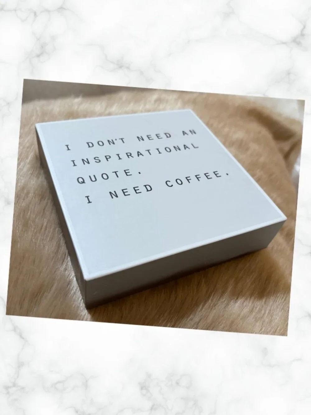 Coffee Box Sign I Need Coffee Quote Minimalist Kitchen Decor Farmhouse